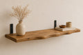 Półka Ścienna Loft z Litego Drewna Dębowego Live Edge Naturalna Krawędź Drewniana Półka Industrialna
